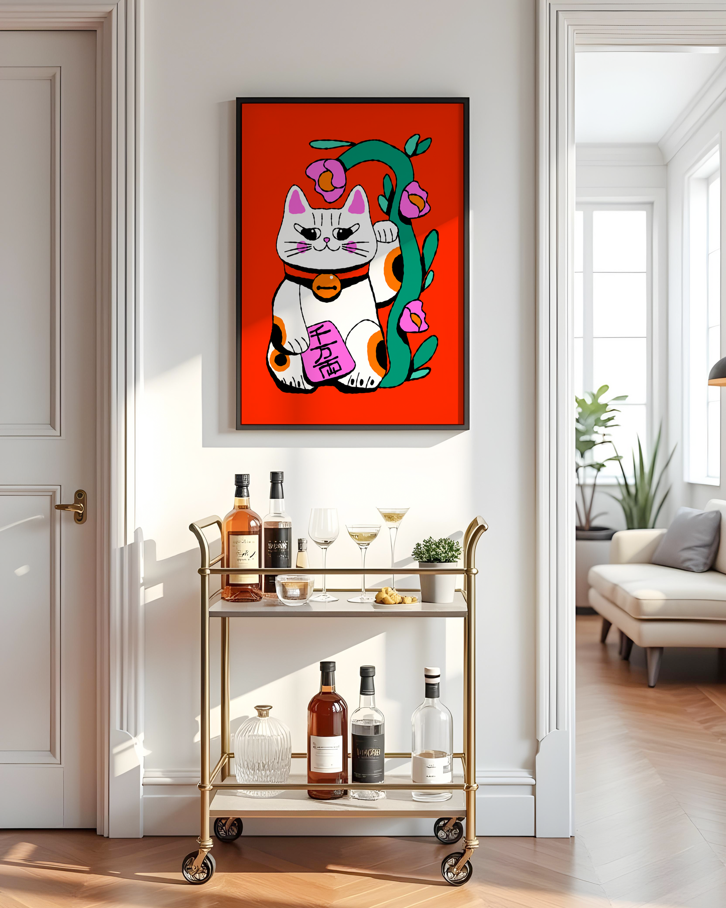 Lucky Cat Maneki Neko's Bloom Poster